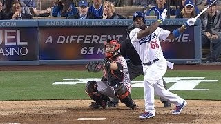 Puig takes pitch launches homer gets heated [upl. by Jann]