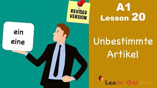 A1  Lesson 20  Indefinite Articles in German  Unbestimmte Artikel  Learn German [upl. by Chaker]