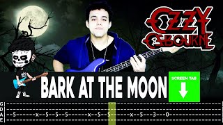 【OZZY OSBOURNE】 Bark at the Moon  cover by Cesar  LESSON  BASS TAB [upl. by Lucey305]