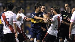 Superclasico  Boca Juniors vs River Plate Fights Fouls Red Cards [upl. by Havelock795]