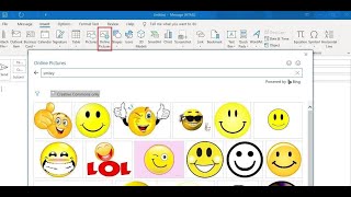 Insert Emoji  Emoticons in Outlook Message [upl. by Naejarual287]