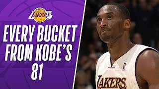 EVERY BUCKET From Kobe Bryants 81PT Performance [upl. by Myrle]