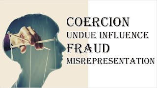 Coercion Undue Influence Fraud Misrepresentation  Indian Contract Act 1872  Law Guru [upl. by Dredi]