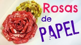 Tutorial Rosas de papel Paper roses [upl. by Nodnek]