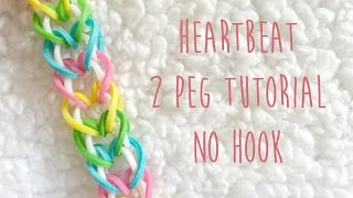 Rainbow Loom Heartbeat 2 Peg No Hook [upl. by Annahsar]