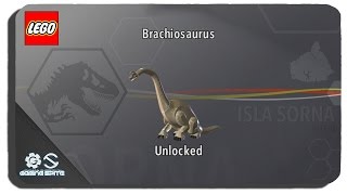 Lego Jurassic World  How to Unlock Brachiosaurus Dinosaur Character Location [upl. by Osithe]