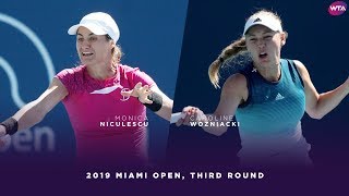 Monica Niculescu vs Caroline Wozniacki  2019 Miami Open Third Round  WTA Highlights [upl. by Sinnel]