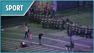 Violent scenes after River Plate beat Boca Juniors in Copa Libertadores final [upl. by Adym]