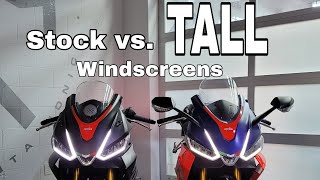 Aprilia RS660 Tall Windscreen vs Stock [upl. by Pricilla]