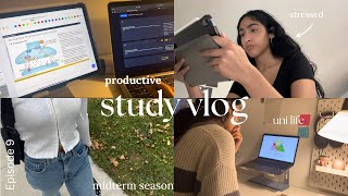 uni vlog 📓 studying for midterms productive days [upl. by Gautier]