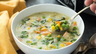 Slow Cooker Creamy Vegetable Soup Recipe [upl. by Waddell592]