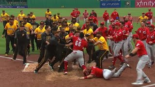 Yasiel Puig EJECTED after Reds and Pirates bench clearing BRAWL  Reds vs Pirates 4719 [upl. by Amek]