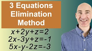 Solving Systems of 3 Equations Elimination [upl. by Schalles]