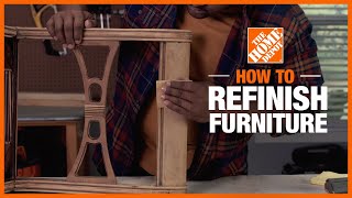 How to Refinish Furniture  Simple Wood Projects  The Home Depot [upl. by Hannaj575]