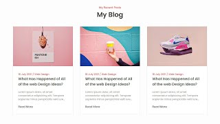 How To Create A Blog Section Using HTML and CSS [upl. by Elburt]