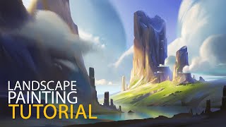 Landscape Digital Painting Tutorial [upl. by Latreshia]