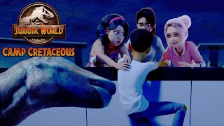 Running from Ouranosauruses  JURASSIC WORLD CAMP CRETACEOUS  NETFLIX [upl. by Yecad]