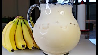 Fresh Banana Milk Recipe  How To Make Banana Milk  Agua De Platano [upl. by Brigitta]