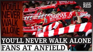 Liverpool Fans Sing SpineTingling Rendition Of Youll Never Walk Alone On Anfield Return [upl. by Esinereb]