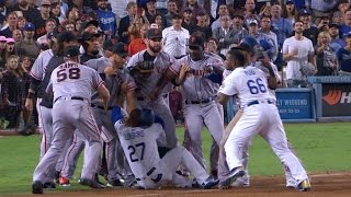 SFLAD Puig Bumgarner argue benches clear [upl. by Madelena]