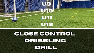 Dribbling Drill For Close Ball Control  FootballSoccer  U9 U10 U11 U12 [upl. by Helbona837]