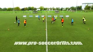 Small Sided Soccer Game  Ball Protection with Neutral Players [upl. by Rebmik]