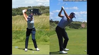 Justin Thomas golf swing  Long Iron faceon amp downtheline July 2017 [upl. by Azeria]