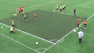 1vs1 Dribbling Soccer Drill  Attacking amp Defending Exercises [upl. by Vernita]