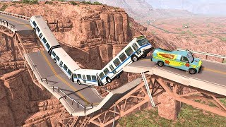 Collapsing Bridge Pileup Car Crashes 27  BeamNG DRIVE  SmashChan [upl. by Ellord]