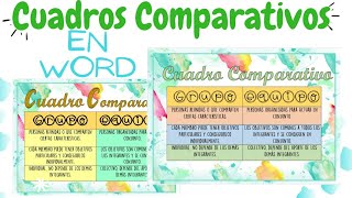 CUADROS COMPARATIVOS En Word  2 de 2 [upl. by Ettecul]