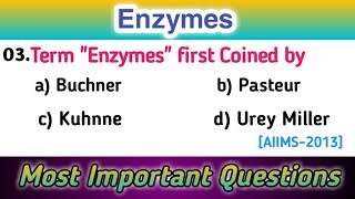 enzymes biochemistry mcqs  enzymology  enzymes mcq [upl. by Aday]