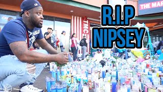 Paying Respects To Nipsey Hussle In His Neighborhood [upl. by Aketahs]