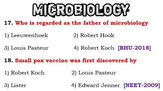 microbiology mcq question answers  father of microbiology [upl. by Smart]