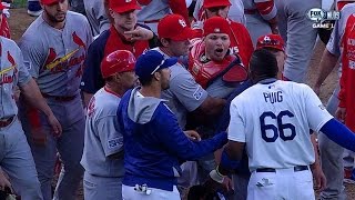 Puig plunked in 3rd benches clear [upl. by Kingston212]