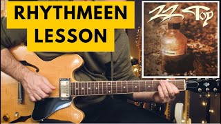 ZZ Top  Rhythmeen guitar lesson [upl. by Elamrej]