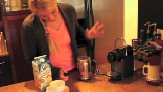 Nespresso Aeroccino Plus Frother Review Frothing Almond Milk [upl. by Ynoble262]