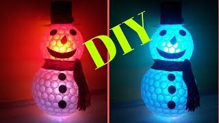 DIY MUÑECO DE NIEVE CON VASOS PLASTICOS ⛄ MANUALIDADES PARA NAVIDAD [upl. by Assila]