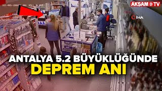 Antalya’da depremde yaşanan panik anları kamerada [upl. by Amled243]